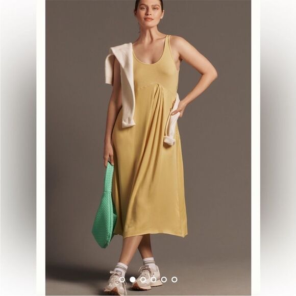 anthropologie sweater Beige And Maxi Dress Yellow Size Large  Set NWT - Picture 2 of 16